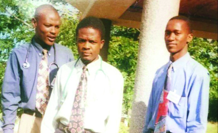 Bern (far right) with fellow students at the University of Malawi’s College of Medicine
