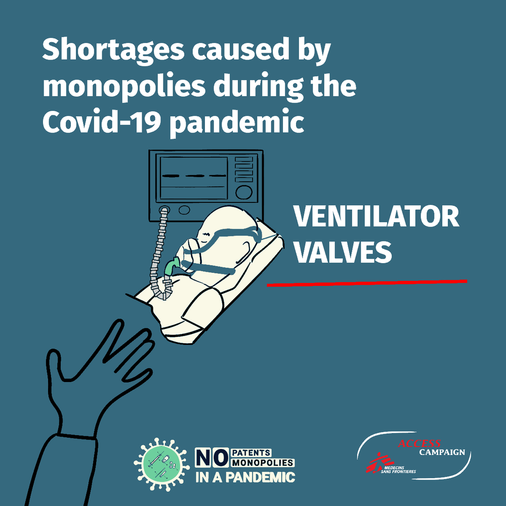 Shortage caused by monopolies: ventilator valves