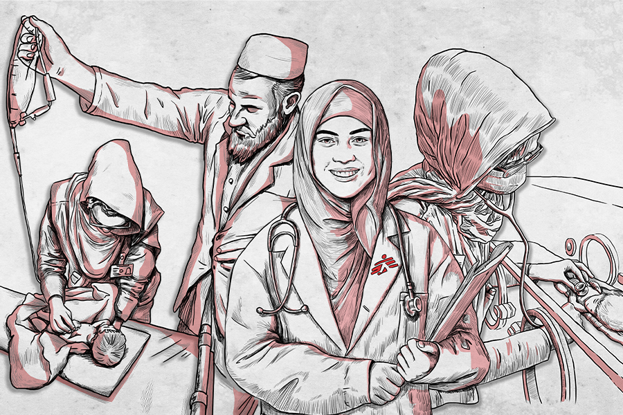 Illustration of our team in Afghanistan