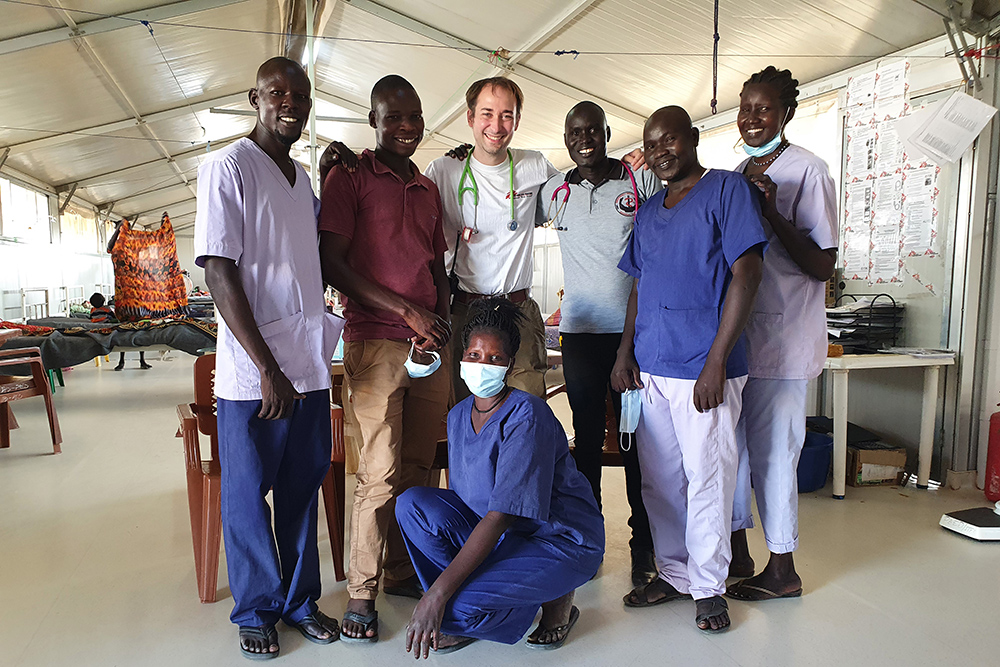 Michael with some of the MSF medical team at Agok
