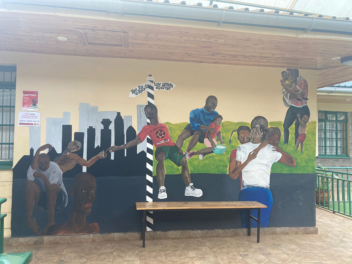 The mural at the clinic