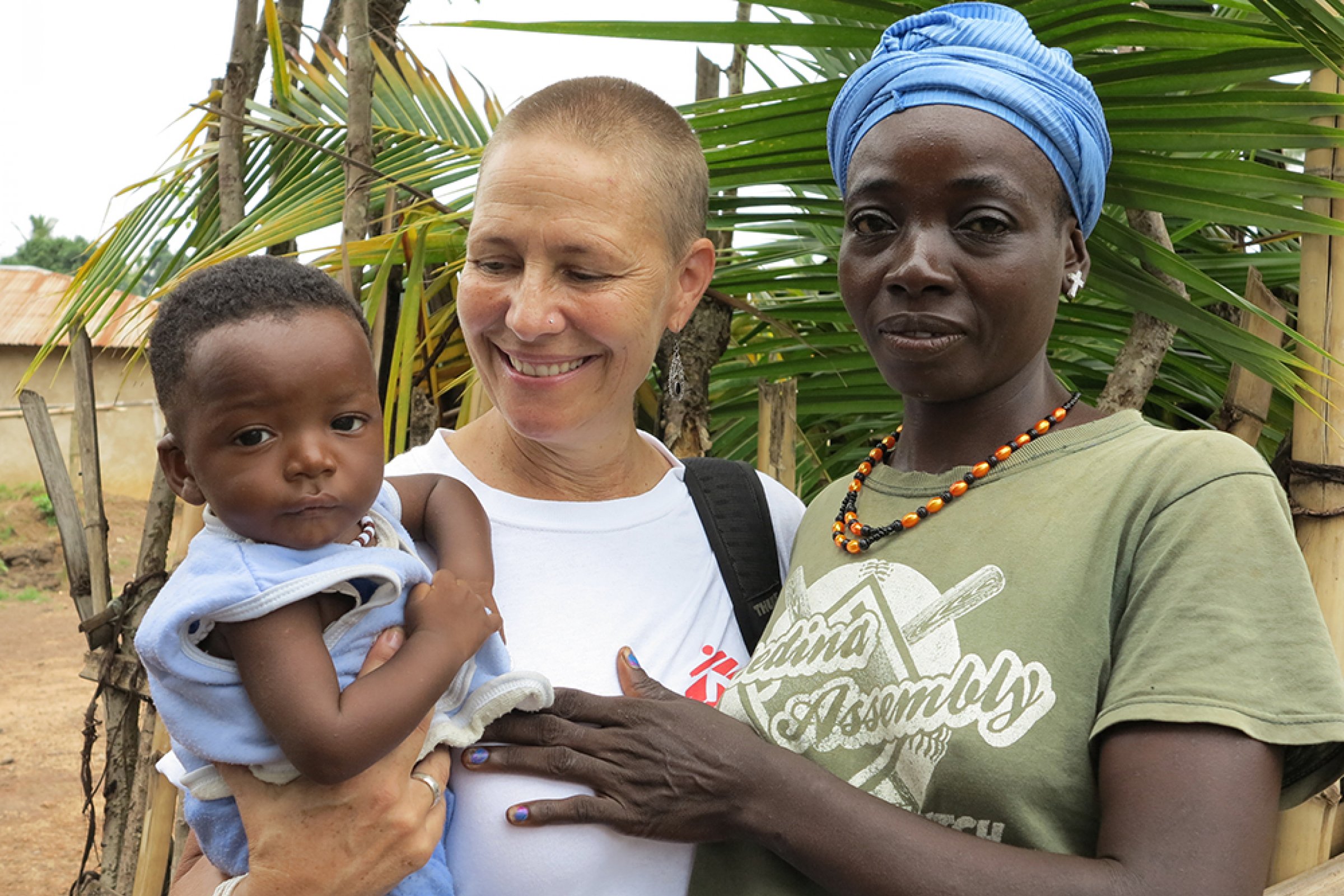 MSF midwife Kristine with Mary and her young son Emanuel