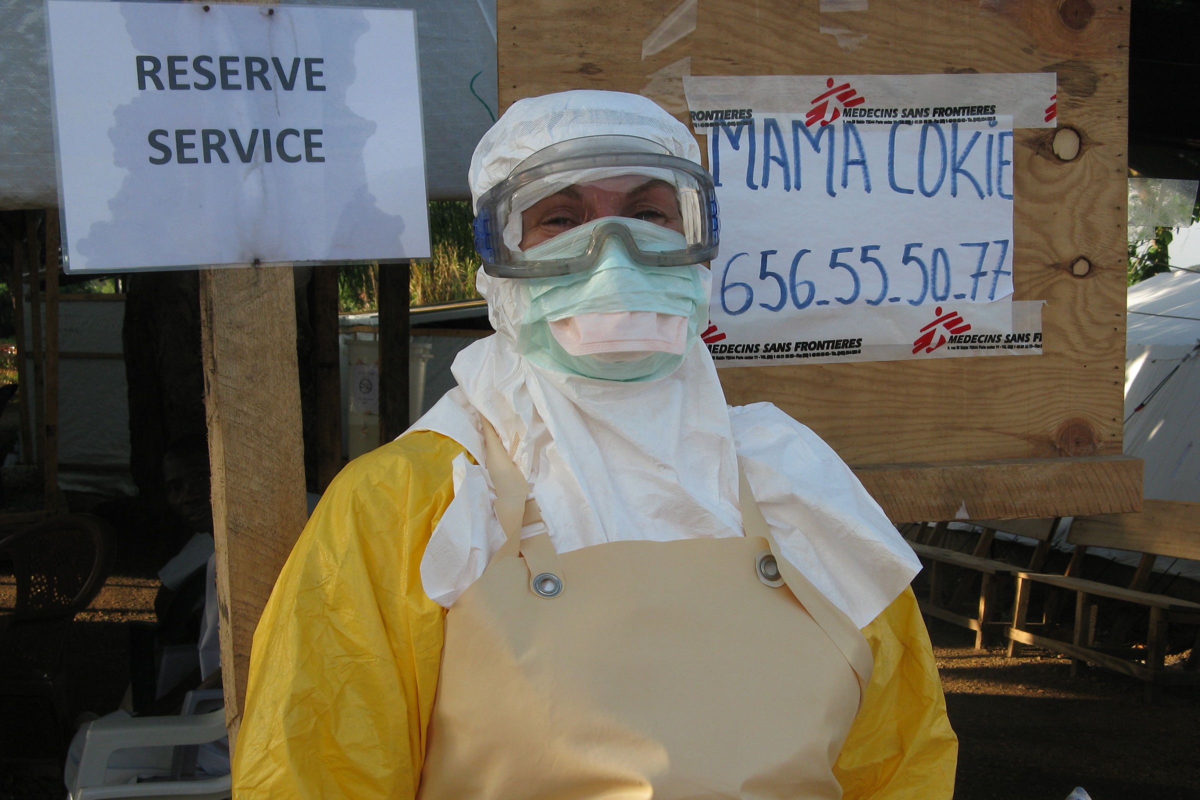 Cokie in her personal protective equipment for MSF
