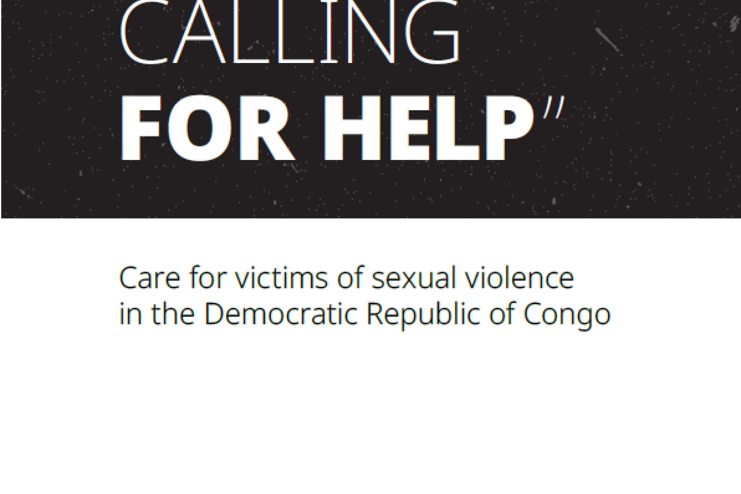 Front page of "We are calling for help" report